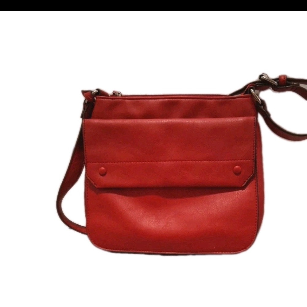 Elegant Red Leather Crossbody Bag